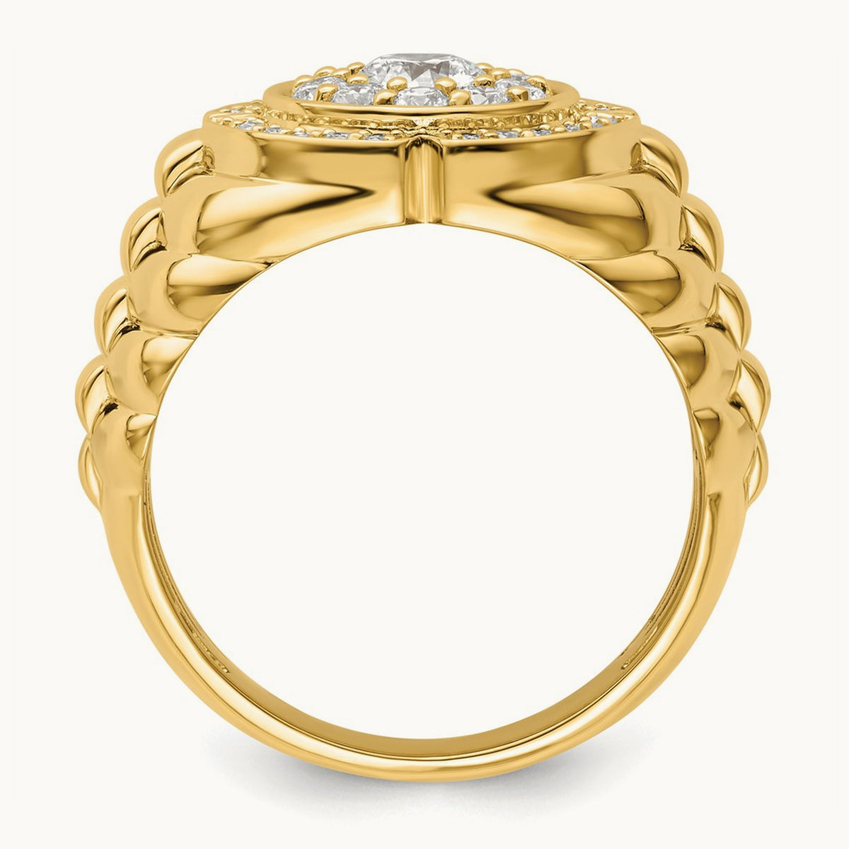 Men's Cluster Ring, 1.25 ct tw Lab-Grown Diamond — 10K Yellow Gold