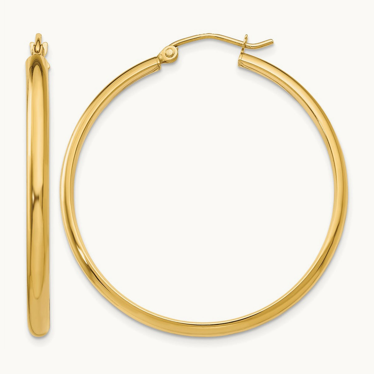 Polished Hoop Earring, 14K