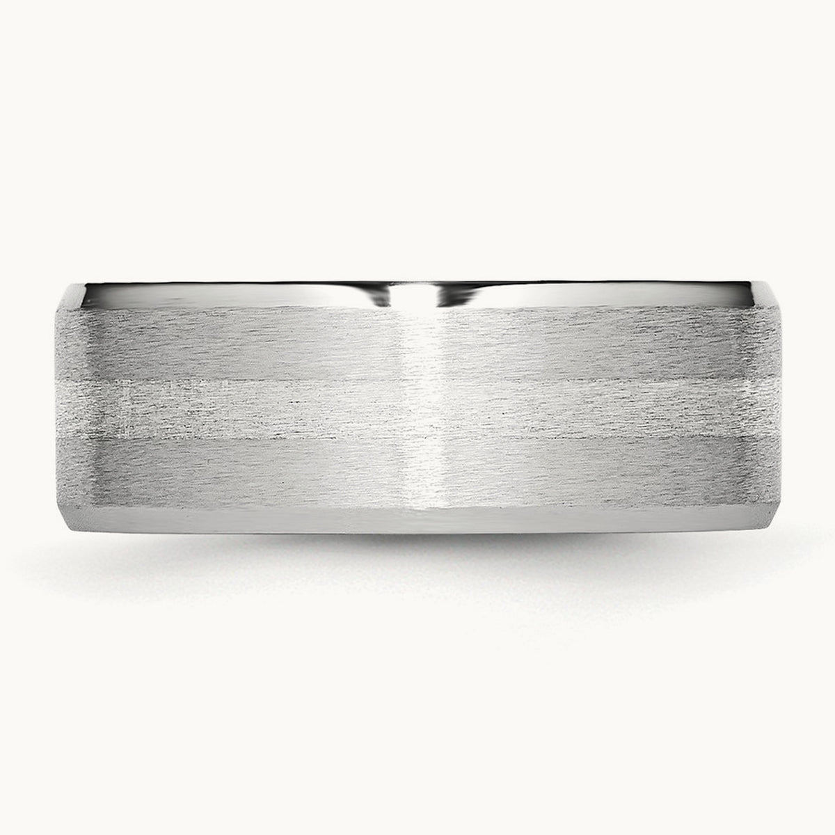 Cobalt Sterling Silver Inlay Satin and Polished Beveled Edge Band — photo set