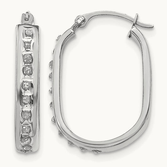 WG Diamond Fascination Diamond Dust/Accent Hoop Earrings, 14K