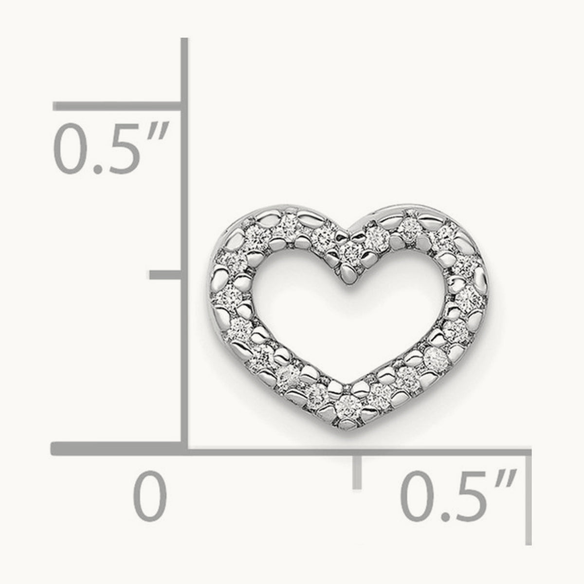 1/15ct. Diamond Heart Chain Slide — 14K White Gold