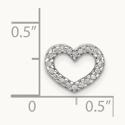1/15ct. Diamond Heart Chain Slide — 14K White Gold