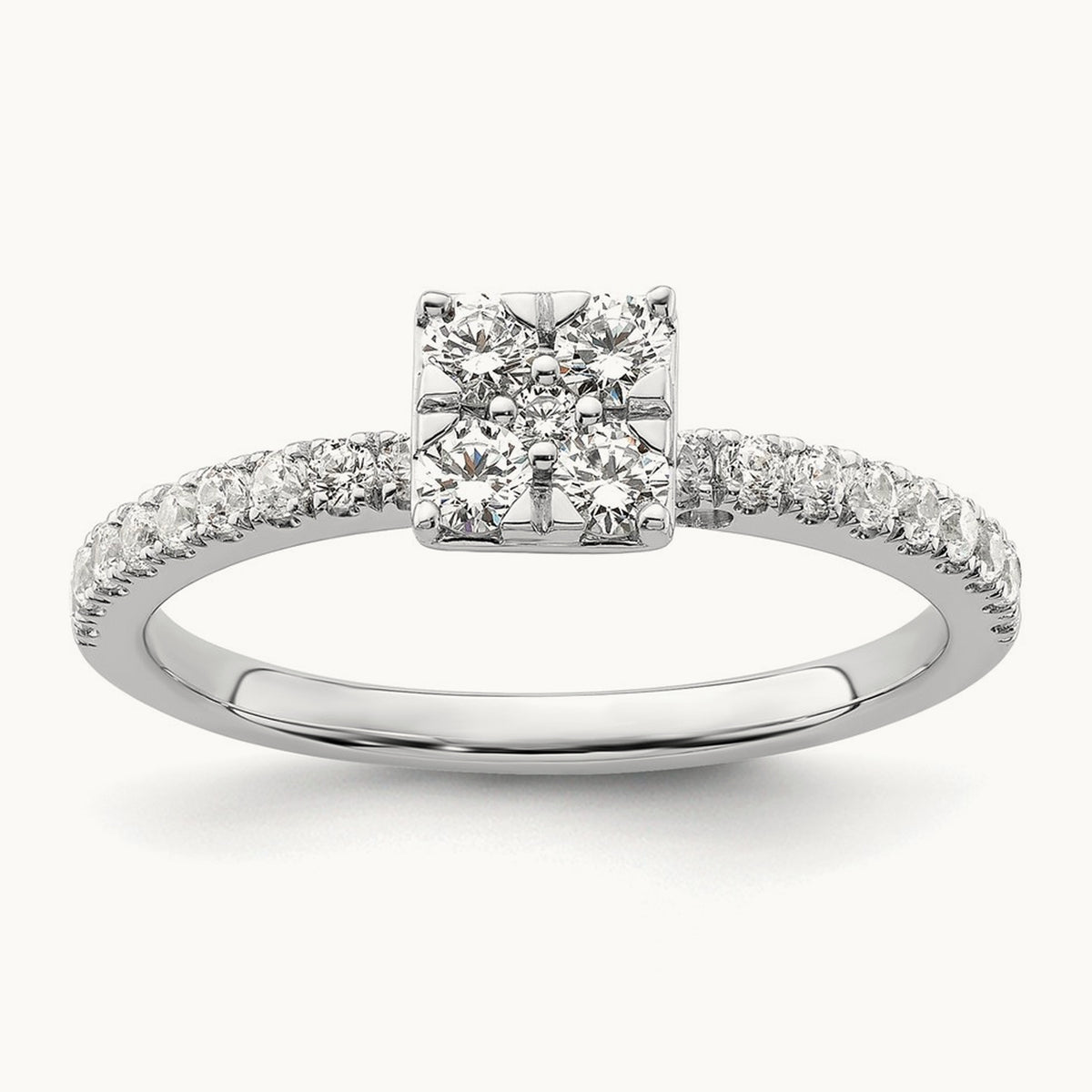 Cluster Engagement Ring, 0.50 ct tw Lab-Grown Diamond