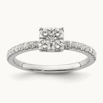 Cluster Engagement Ring, 0.50 ct tw Lab-Grown Diamond