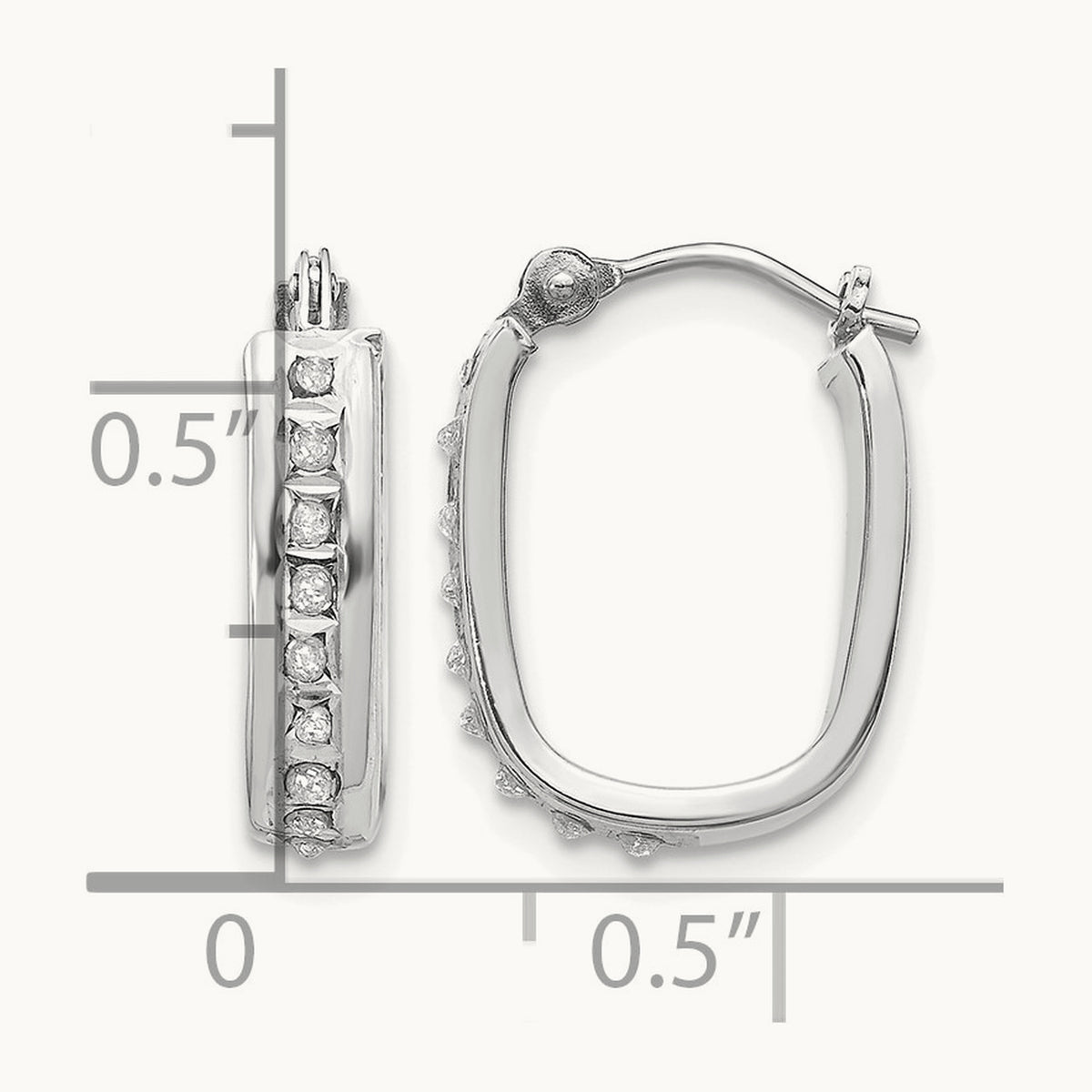 WG Diamond Fascination Diamond Dust/Accent Hoop Earrings, 14K