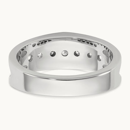 IB Goodman Mens Polished Complete 7-Stone 5/8ct Diamond Ring, 14K White Gold