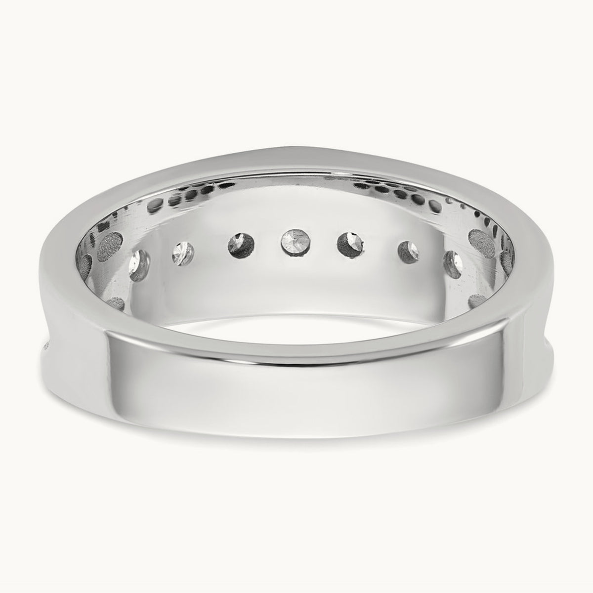 IB Goodman Mens Polished 7-Stone Diamond Ring Mounting, 14K White Gold