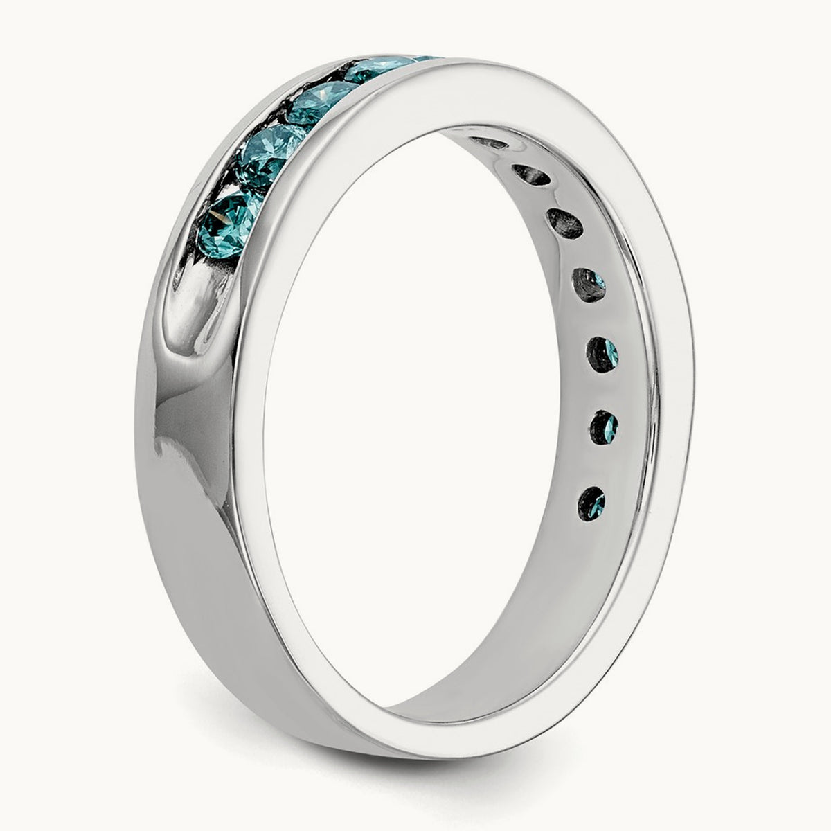 Blue Diamond Band, 14K White Gold