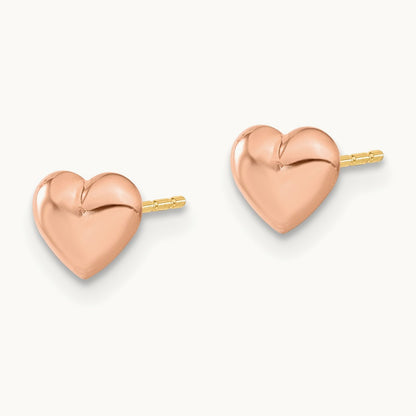 Madi K Rose Gold Heart Post Earrings, 14K