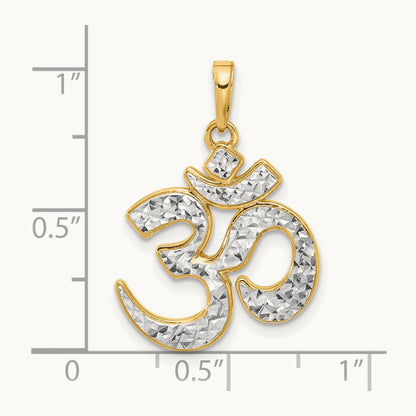 D/C Om Pendant, 14K with White Rhodium