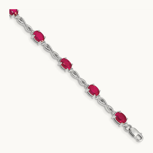Diamond and Ruby Bracelet — 14K White Gold