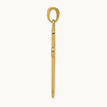 Solid Cross Pendant — 14K Yellow Gold