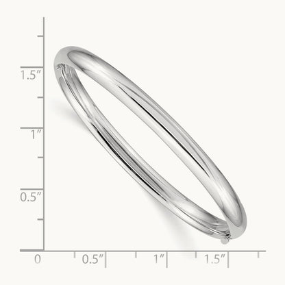 3/16 White Gold Hinged Baby Bangle, 14K