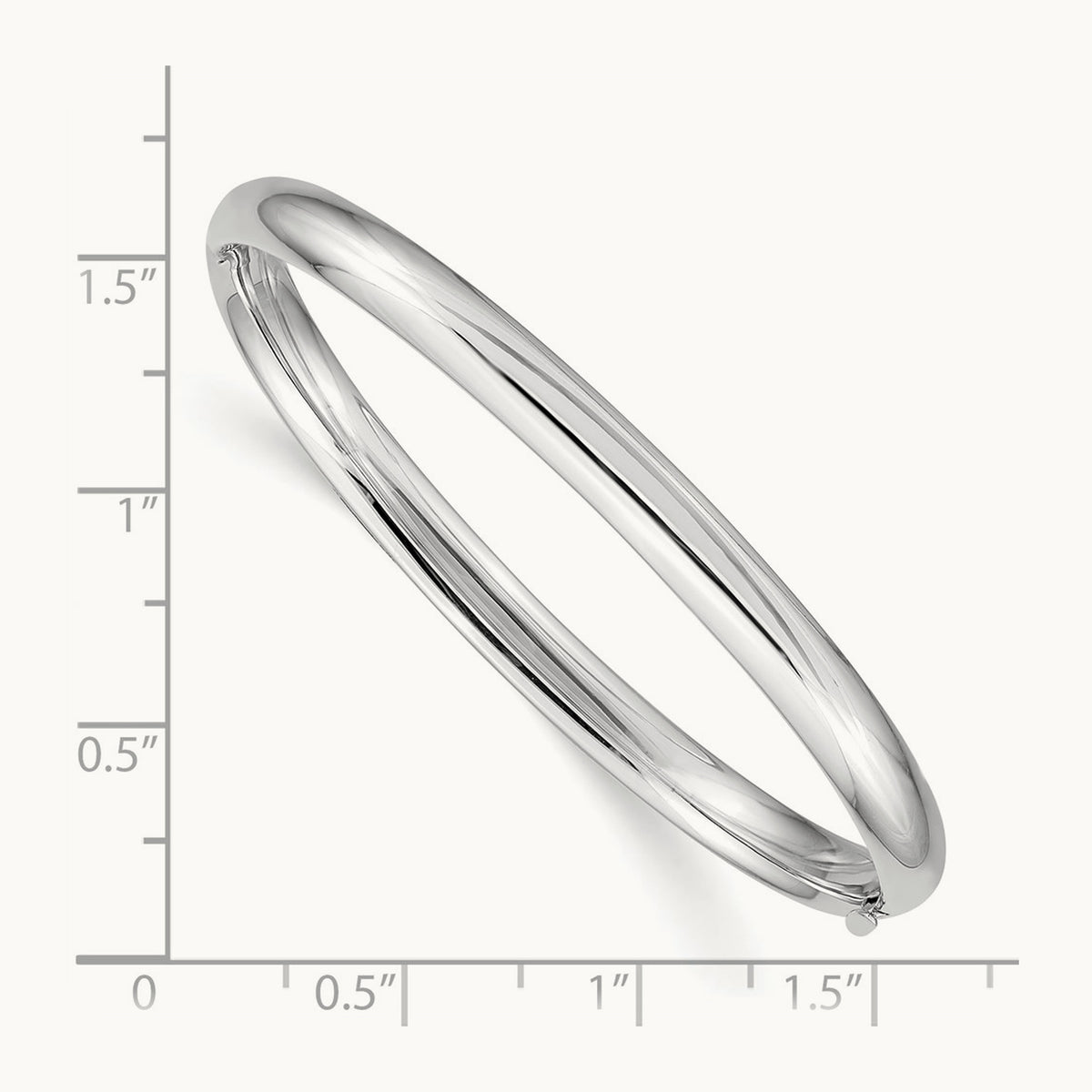 3/16 White Gold Hinged Baby Bangle, 14K