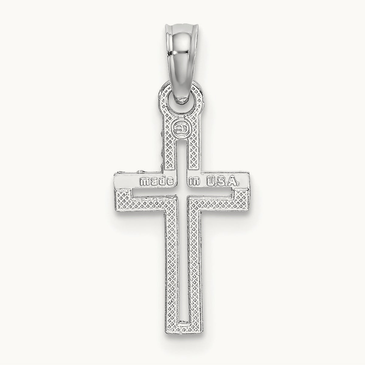 D/C Cross Charm — 14K White Gold, 21.85mm