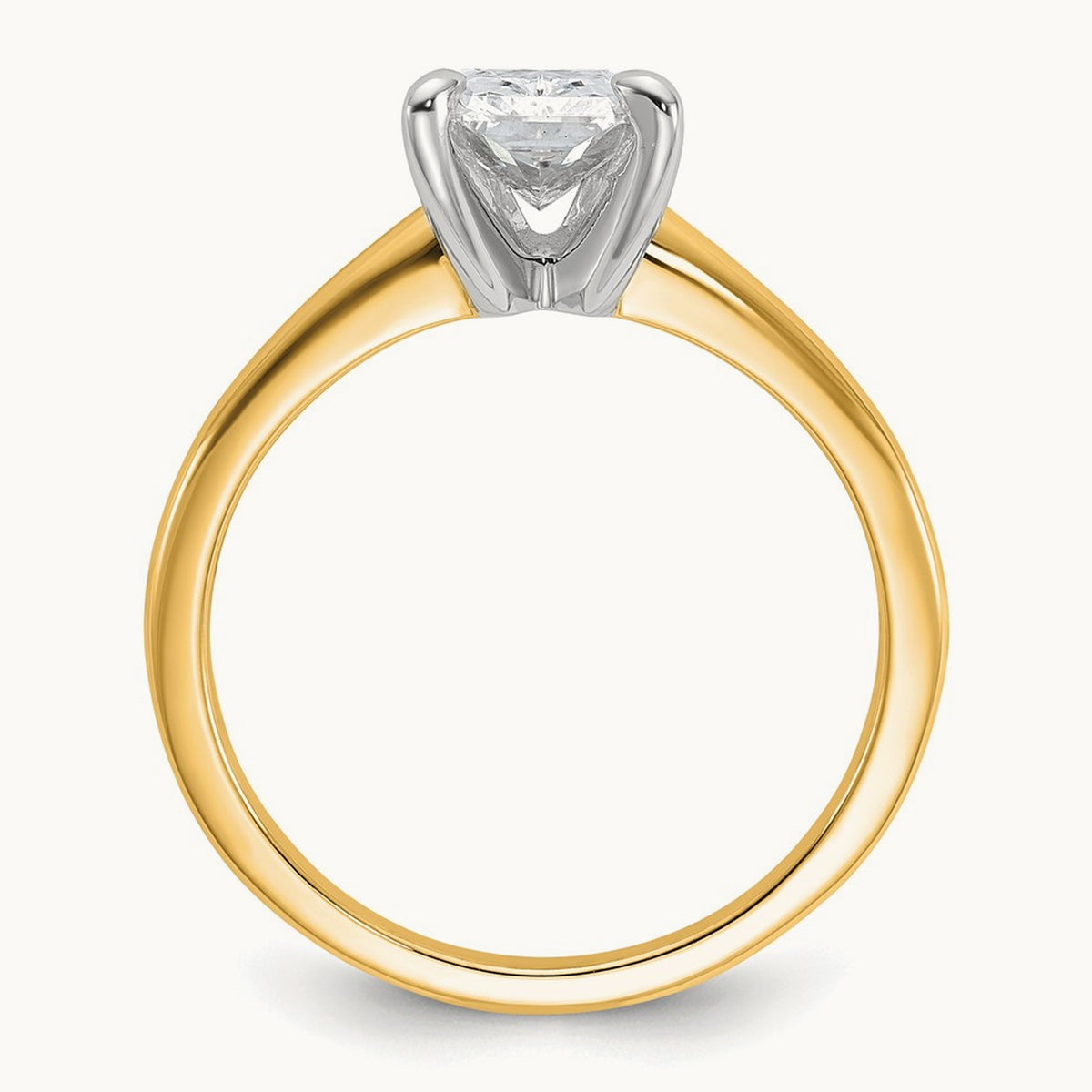 Radiant Solitaire Engagement Ring, 0.50-5.00 ct tw Lab-Grown Diamond — 14K Two-Tone