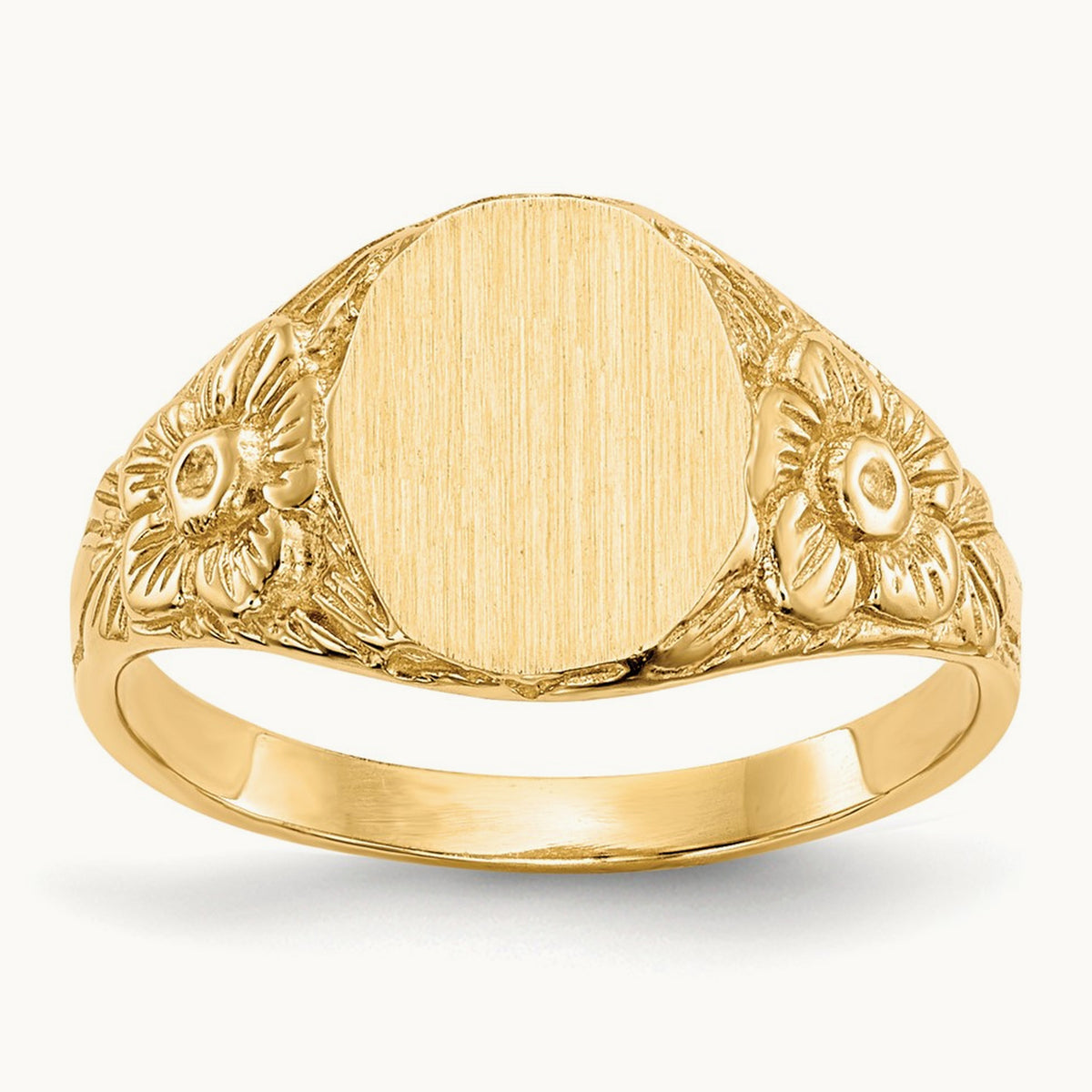 8.0x10. Closed Back Signet Ring, 0mm, 14K