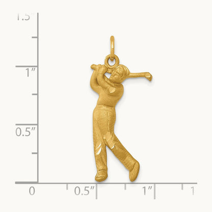 Male Golfer Charm, 14K
