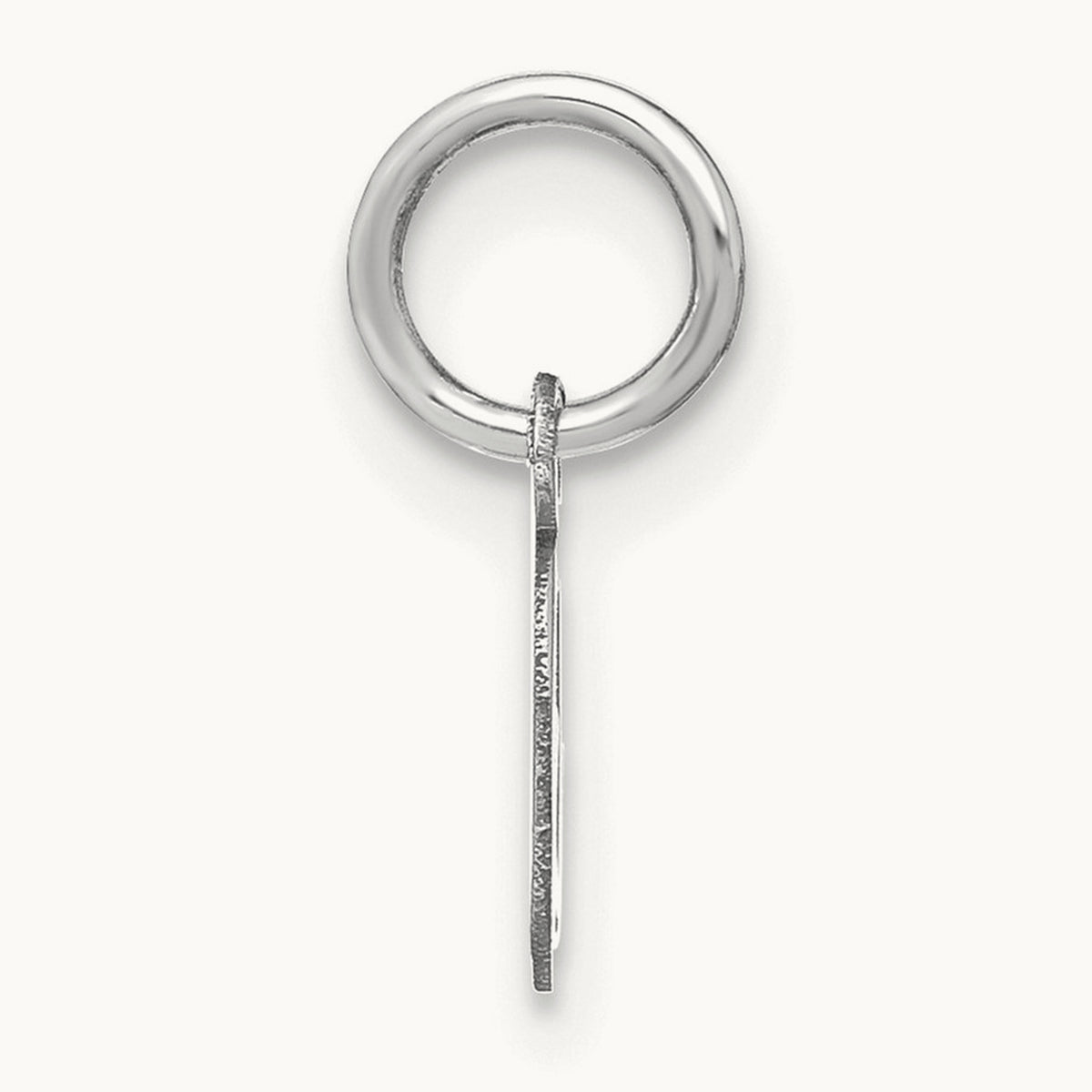 Upper case Initial Charm — 14K White Gold, O