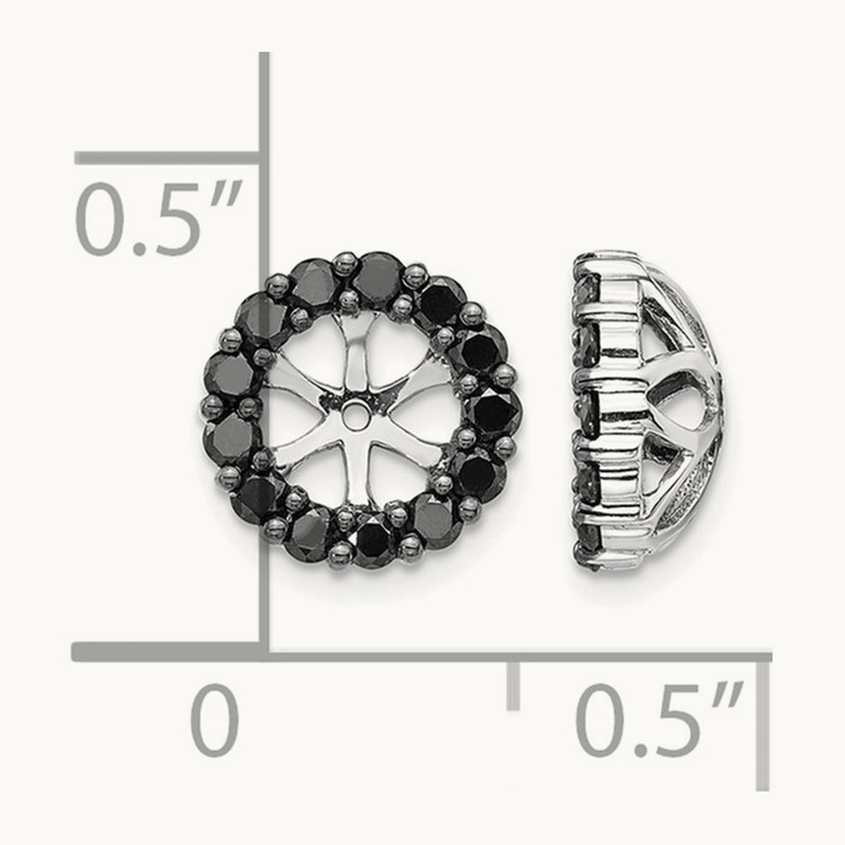Black Diamond Earring Jackets — 8mm