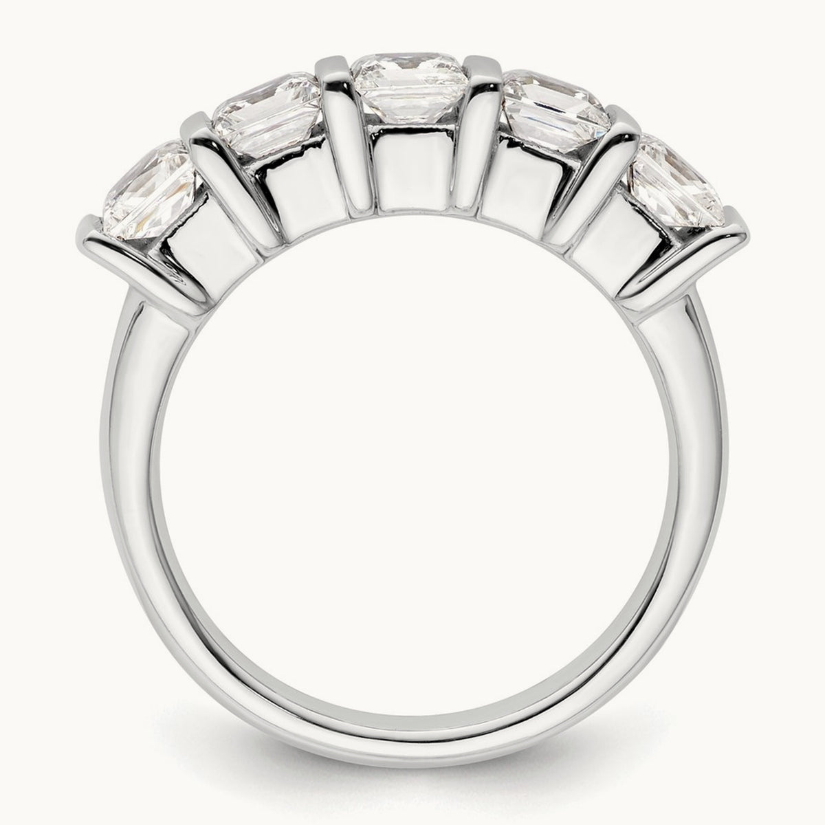 Bar-Set Princess-Cut 5-Stone Band — 1 1/2 ct, 7