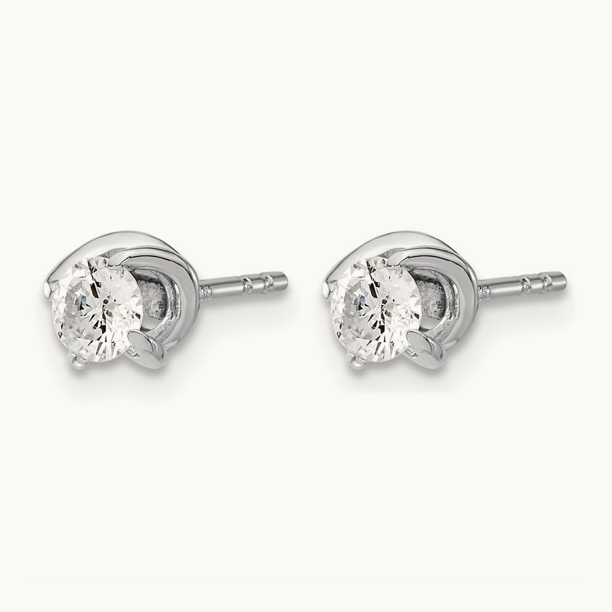 Fancy Twist Diamond Earrings, 14K White Gold