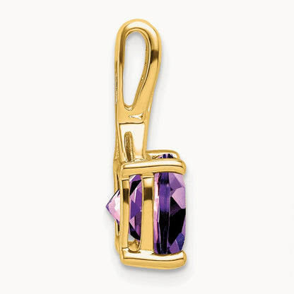 Cushion Amethyst and Diamond Pendant — photo set