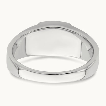 Onyx and Diamond Mens Ring, 14K White Gold
