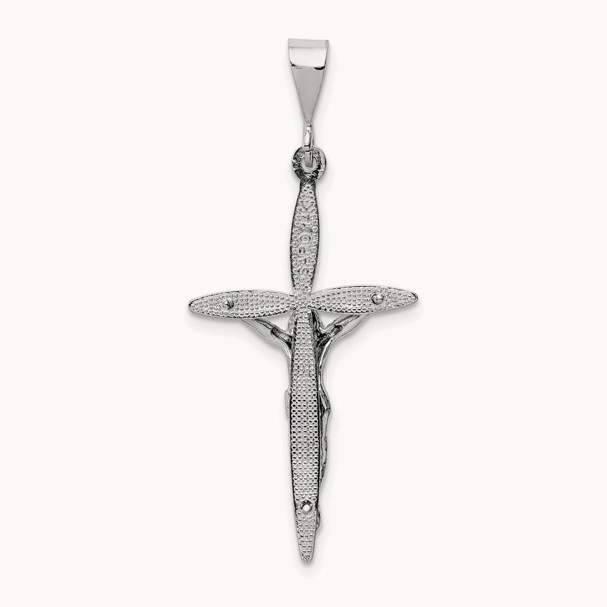 Passion Crucifix Pendant — 14K White Gold