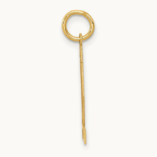Medium Satin Number 22 Charm — 14K Yellow Gold