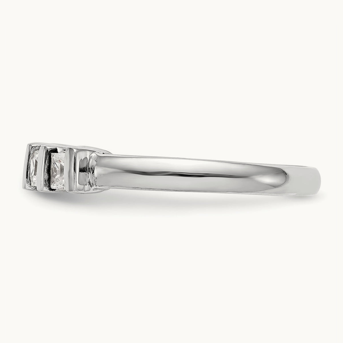 Bar-Set Princess-Cut 5-Stone Band — 7/8 ct, 7
