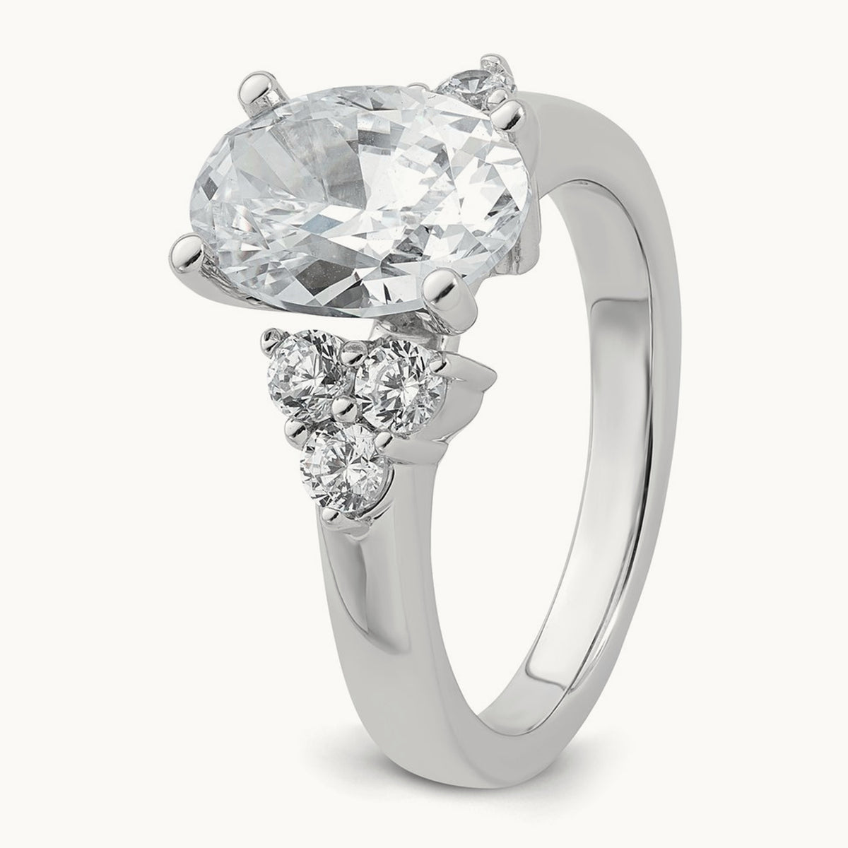 Oval 3 Stone Engagement Ring, 3.00 ct tw Lab-Grown Diamond