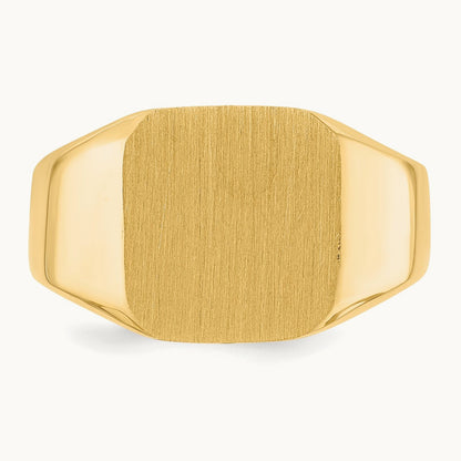 13.0x12. Closed Back Mens Signet Ring, 0mm, 14K