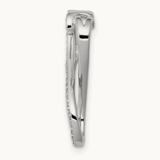 Diamond Freeform Heart Infinity Chain Slide, 14K White Gold