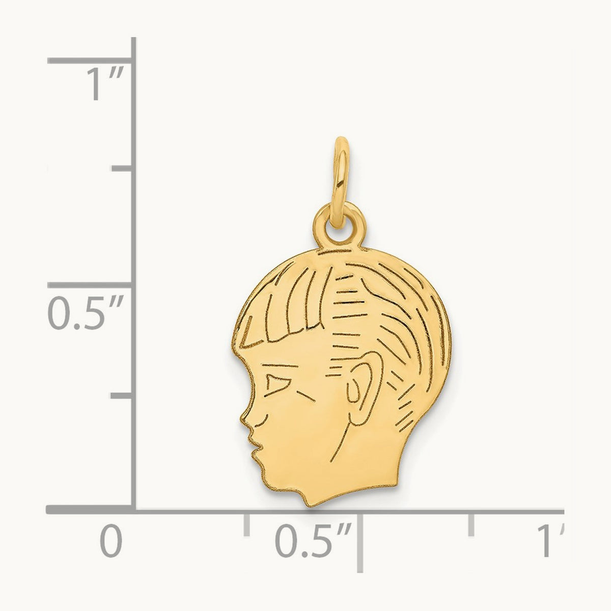 .018 Depth Engravable Boy Head Charm — 22mm