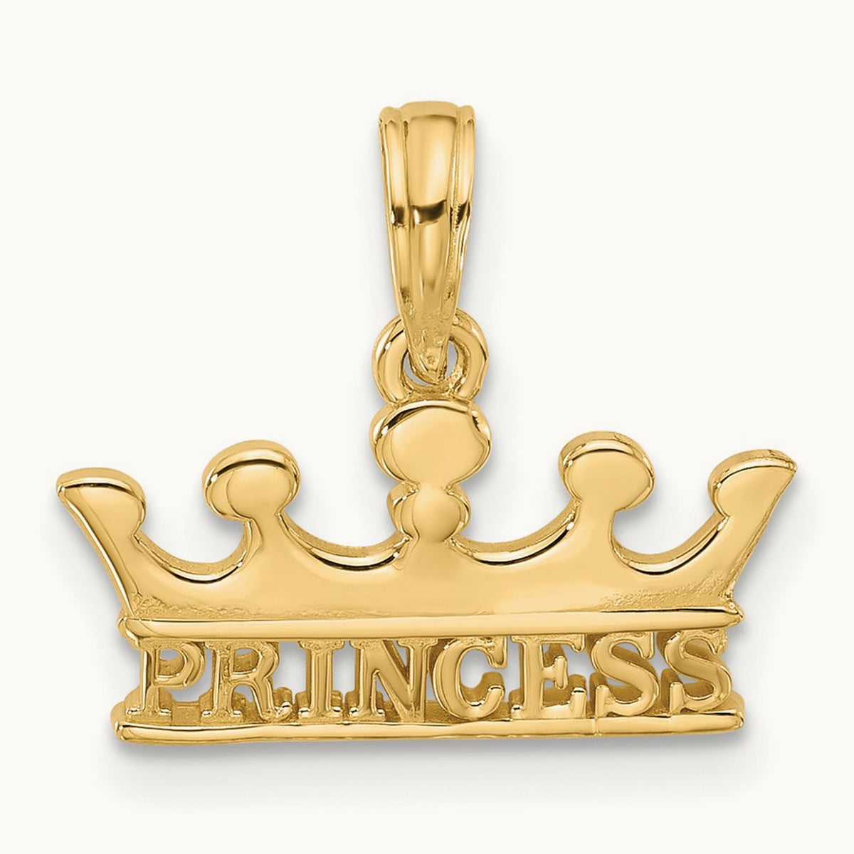 Polished PRINCESS Crown Charm, 14K
