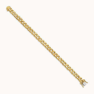 Solid Hand-Polished Curb Link Chain, 8mm, 14K