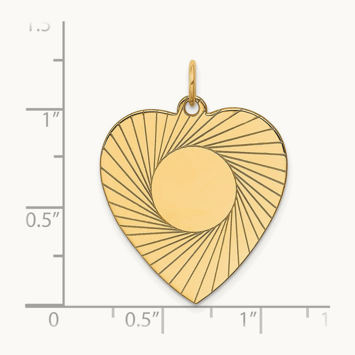 Etched .018 Gauge Engravable Heart Disc Charm — 31mm