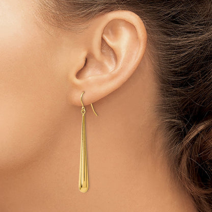 Polished Shepherd Hook Earrings — 14K Yellow Gold