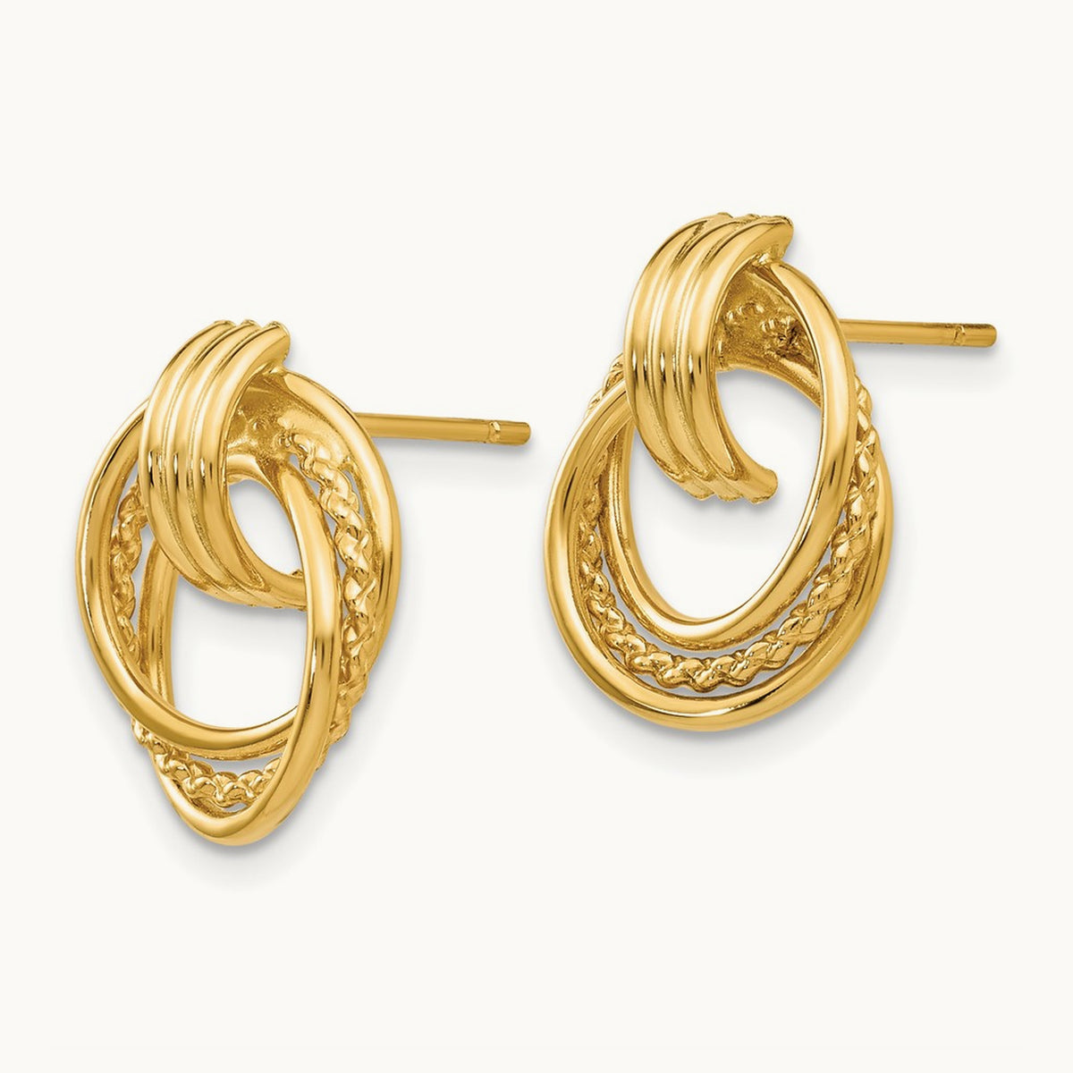 Polished Fancy Post Earrings, 14K