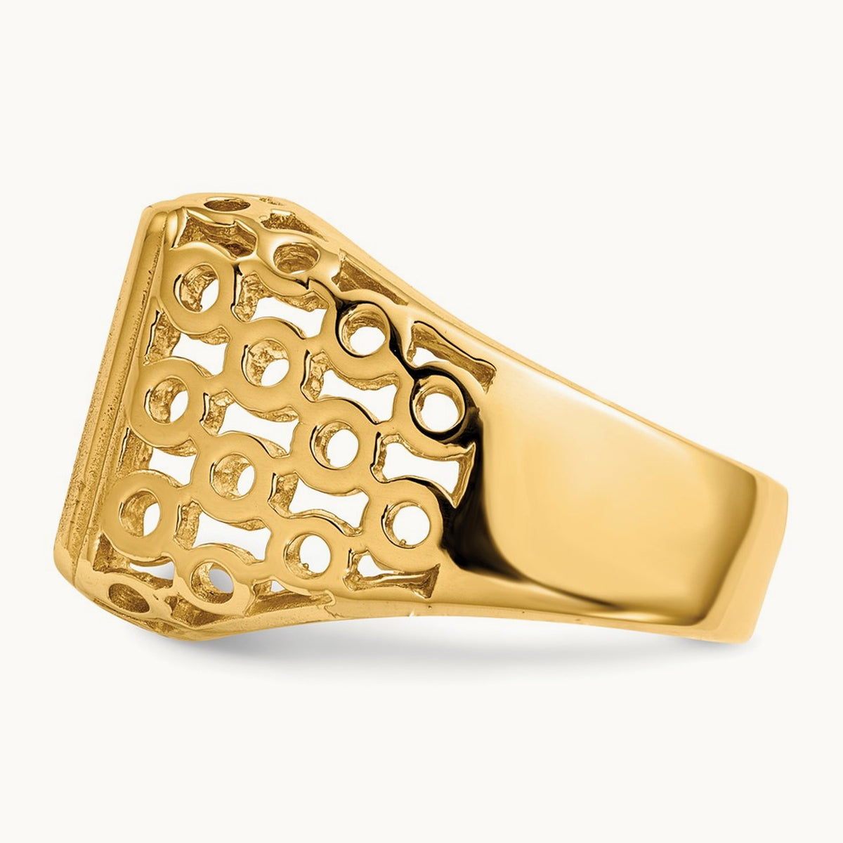 Open Back Mens Signet Ring — photo set