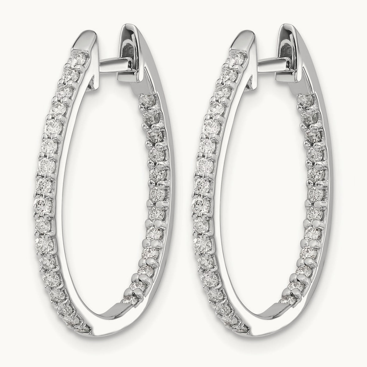 In/Out Diamond Hinged Hoop Earrings — 24mm