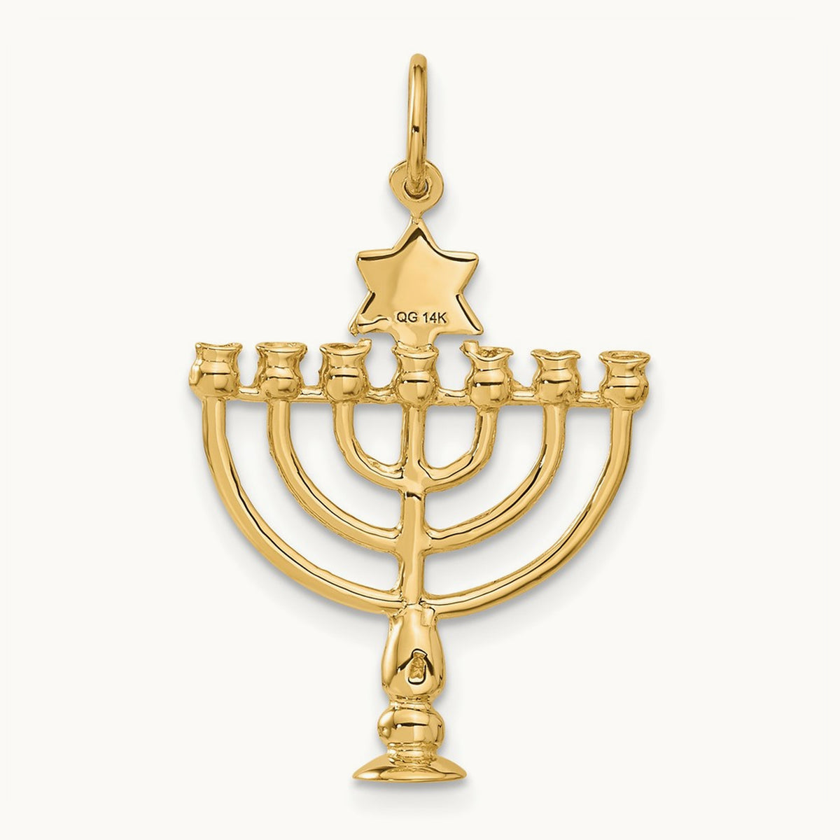 3D Menorah Charm, 14K