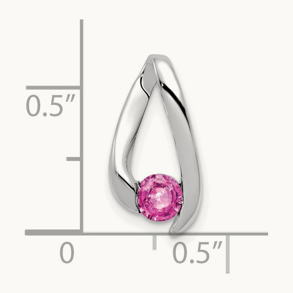 Sapphire Pendant — 14K White Gold