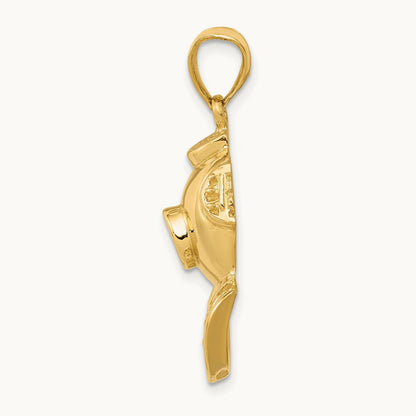 Divers Helmet Pendant, 14K
