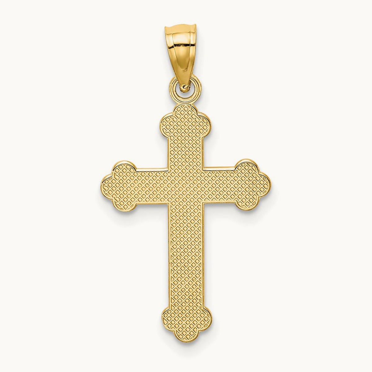 Satin and Polished Faith Cross Pendant, 14K