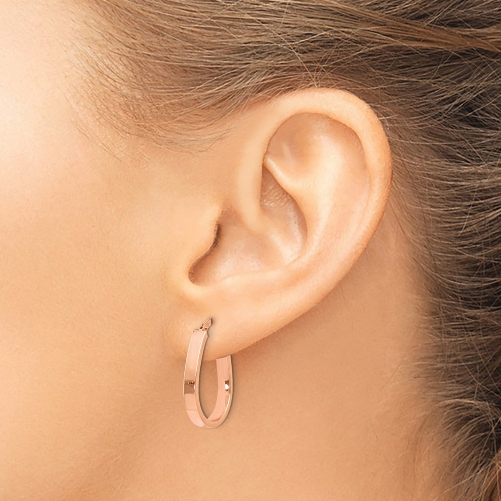 Polished U-Shape Hoop Earrings — 14K Yellow Gold