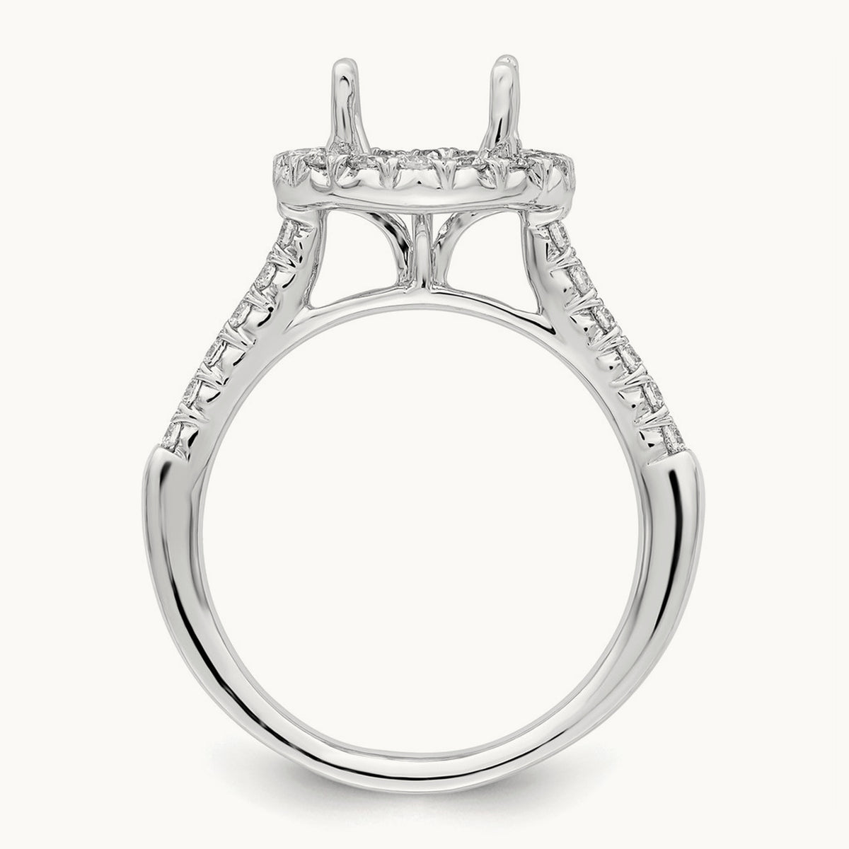 Semi-Mount Engagement Ring, 0.25-0.50 ct tw Lab-Grown Diamond — 1/2 ct (holds 2 ct center) · VS/SI (Great), 14K White Gold, 7