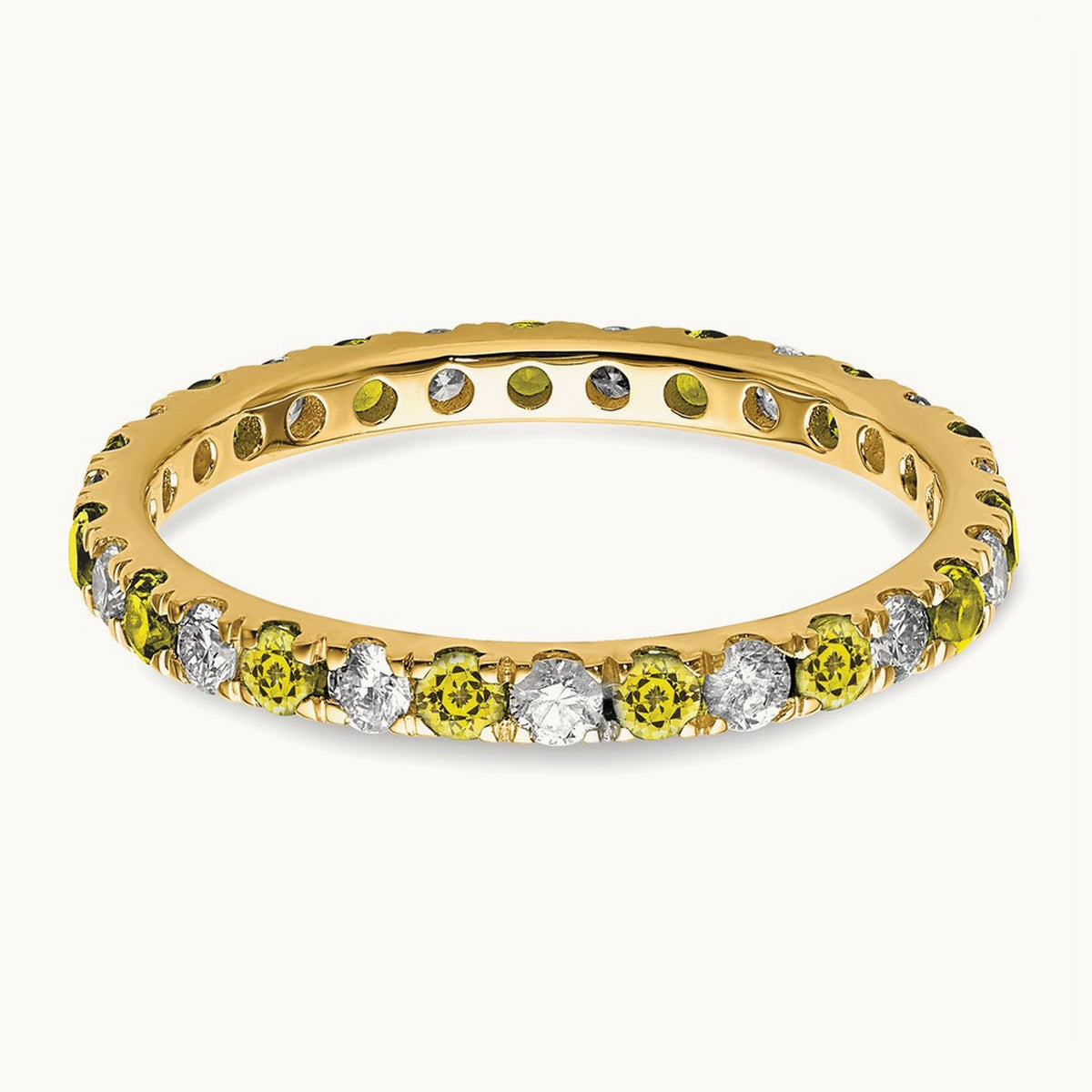 Created Yellow Sapphire Eternity Band — 14K Yellow Gold, 2.25 mm