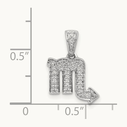 Diamond Scorpio Zodiac Pendant, 14K White Gold